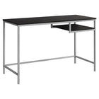Monarch Specialties 7369 48" Computer Desk - Espresso/Silver Metal-Spacious desk top in a chic espresso laminated finish