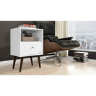 Manhattan Comfort Liberty 1.0 Nightstand, White (203AMC6)-Upon Assembly, Measures: 17.72" Length, 27.09" Height, 14.7" Depth.