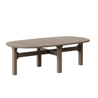 Modway Saratoga Oval Outdoor Patio Teak Wood Coffee Table - Weathered Grey-Teak Wood Coffee Table