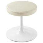 Modway Lippa Vegan Leather Round Stool - Stone-Versatile Round Stool