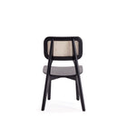 Manhattan Comfort Versailles 18.5" Industry Chic Dining Chair - Black and Natural Cane - Set of 2-Unique Rounded Rectangular Backrest Made of Cane