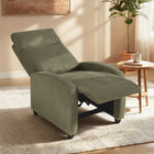 HOMCOM Push Back Recliner with Padded Seat for Home Theater - Dark Green-Assembly is required