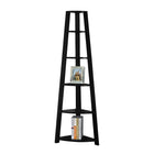 Monarch Specialties 2499 72"H Bookcase - Black Corner Accent Etagere-Corner Bookcase, Black Finish