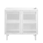 Modway Calla 36" Perforated Metal Bathroom Vanity Cabinet - White-Sink Basin Not Included