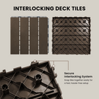 MotionGrey 4-Slat Interlocking Waterproof Outdoor Deck Tiles for Patio, Balcony and Garden - Brown - 20 Piece Set-Modular tile format makes it practical to cover or refresh selected outdoor spaces