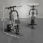 Soozier Multifunction Home Gym Equipment - Strength Training Workout Station with 100 lb Weight Stack for Lat Pulldown-Equipment with roller padding and a fully functional leg developer for a comfortable strength-training experience 