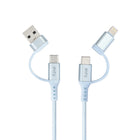 Evry 4-in-1 USB-A/USB-C to USB-C/Lightening Charging Cable - 10 ft - Light Blue-4-in-1 Multifunction cable