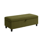 Brassex Torin Storage Ottoman - Green-Generously padded top