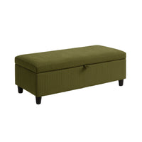 Brassex Torin Storage Ottoman - Green-Generously padded top