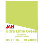 JAM Paper Full Page Labels, 8.5 x 11 Sticker Paper, AstroBrights Terra Lime Green, 2 sets of 5 (337628608g)-Size: 8.5" x 11"