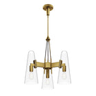 Modway Beacon 3-Light Pendant Light - Clear/Satin Brass-Requires 3 E26 60W Lightbulbs