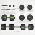 Soozier Adjustable Barbell & Dumbbells Set with Non-slip Handles - 66 lb-Non-slip grips ensure safe handling during workouts 