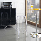 Modway Casper Backless Counter Stool - Clear-Non-Marking Feet