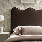 Modway Athena Stain-Resistant Performance Velvet Twin Size Headboard - Chocolate Brown-Wood Blend Frame