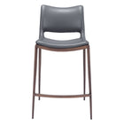 Zuo Ace Counter Stool - Dark Grey/Walnut - Set of 2-Plush and durable faux leather fabric
