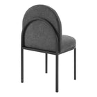Modway Isla Channel Tufted Upholstered Fabric Dining Side Chair - Black/Charcoal-Non-Marking Foot Caps