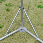 PawHut Galvanized Large Metal Chicken Coop Cage - 9.2' x 18.7' x 6.5' - Silver-PVC coated steel wire protects your pets and offers good ventilation 