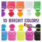Crayola Washable Neon Project Paint, 10 Count-Safe and nontoxic painting supplies for kids, ages 3 & up