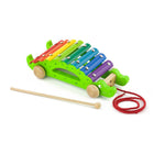The Original Toy Company Crocodile "Pull-Along" Xylophone-Colorful and Engaging Design: With eight vibrant keys in a rainbow of colors, this xylophone captivates young minds and stimulates sensory development. The cheerful crocodile design adds an element of whimsy, inspiring imaginative play and storytelling