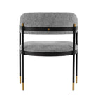 Manhattan Comfort Lia 24.8" Modern Chenille Upholstered Dining Armchair - Grey-Delivered to you Fully Assembled! No Assembly Required