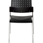 Global Sonic Armless Stacking Chair - Night with Chrome Frame-Polypropylene seat and back