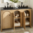 Modway Appia 48" Double Sink Bathroom Vanity - Oak/Black-Black Ceramic Double Sink Basin