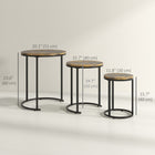 HOMCOM Nesting Tables- Rustic Brown - Set of 3-Can be stackable when not in use to save space 