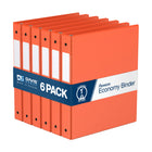 Davis Group Premium Economy Binder - Round Ring - 1" - Orange - 6 Pack-3 Ring Binder