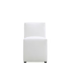 Manhattan Comfort Anna Square 18.9" Modern Faux Leather Upholstered Dining Chair - Cream-Modern Dining Chair for Dining Room and Task Use