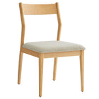 Modway Solara Fabric Wood Dining Side Chairs - Natural/Heathered Weave Beige - 2 Pack-Assembly Required