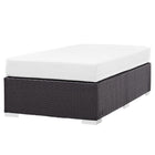 Modway Convene Outdoor Patio Fabric Rectangle Ottoman - Espresso/White-Water & UV Resistant