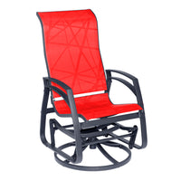 Dura Housewares Kansas Aluminium Swivel Glider - Red-Modern look swivel glider