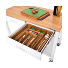 Seville Classics - Work Center Island Table - 48" L x 24" W x 36" H - White-Solid steel drawer side frames and bases in a durable white powder-coated finish