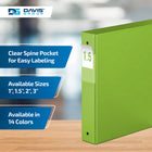 Davis Group Premium Economy Binder - Round Ring - 1.5" - Lime Green - 6 Pack-Round Ring, Non-Locking