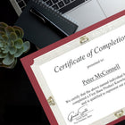 St. James Premium Double Display Certificate Holders for 8.5" x 11" Documents - Burgundy with Gold Foil Border - 10 Pack-Double display—holds up to two 8.5" x 11" documents