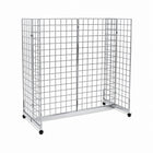 Wamaco Gondola Base Kit with Four 2' x 6' Grid Panels - Chrome-All-in-One Kit - No need to search around confused by what gridwall parts work together because, once assembled, this kit provides a functional Gondola display unit.
