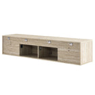 Modway Terra 71" Wall-Mounted TV Stand - Travertine-Built-in Cable Management