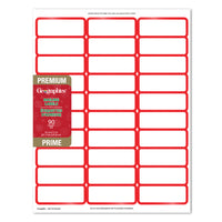 Geographics Red Foil Border Labels - 90 Pack-Compatible with ink-jet printers