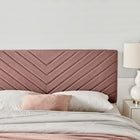 Modway Alyson Angular Channel Tufted Performance Velvet Full/Queen Headboard - Dusty Rose-Durable Stain-Resistant Fabric