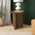 Hudson&Canal Anders 20"W Round Side Table - Satin Walnut-Finished in wood-look satin walnut