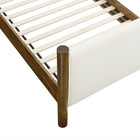 Modway Maven Twin Size Boucle Upholstered Platform Bed - Feather Walnut-7