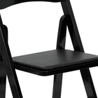 Flash Furniture HERCULES Series Black Wood Folding Chair with Vinyl Padded Seat-Joints Secured with nails and glue