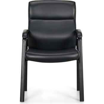 Staples Bonded Leather Guest Chair Black