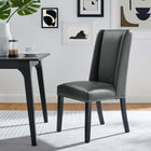 Modway Baron Vegan Leather Dining Chair - Grey-Dense Foam Padding