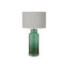 Monarch Specialties 28" H Contemporary Table Lamp - Green Glass / Grey Shade-This contemporary, 28"h table lamp features a textured, translucent green glass body on a clear acrylic base and topped with a sophisticated grey fabric shade, making it a stylish accent in a living room, bedroom, or home office space