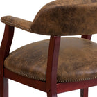 Flash Furniture Bomber Jacket Brown Luxurious Conference Chair with Accent Nail Trim & Casters-CA117 Fire Retardant Foam
