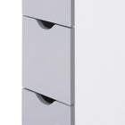 HOMCOM Narrow Bathroom Floor Cabinet with Drawer and Open Shelves - White, Grey-Can be secured to a wall for added stability  