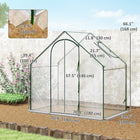 Outsunny 6'x3.3'x5.5' Walk-in Garden Greenhouse with Door & Window - Clear Plastic Cover-Front zipped door and top window of the greenhouse shed for easy access and well air circulation 