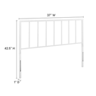 Modway Tatum Metal Twin Headboard - White-Powder Coated Iron Construction