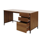 Sully Bay St. 3 Drawer Desk - Walnut-1 Year Limited Manufacturer Warranty